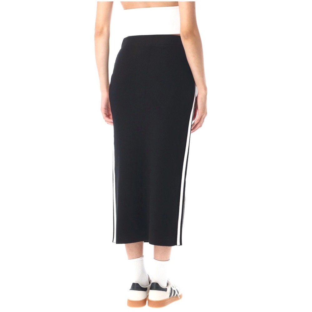 NWT Elie Tahari Velvet Midi Skirt Navy L‎ Side Stripe Office Siren Sporty Chic - Picture 6 of 16
